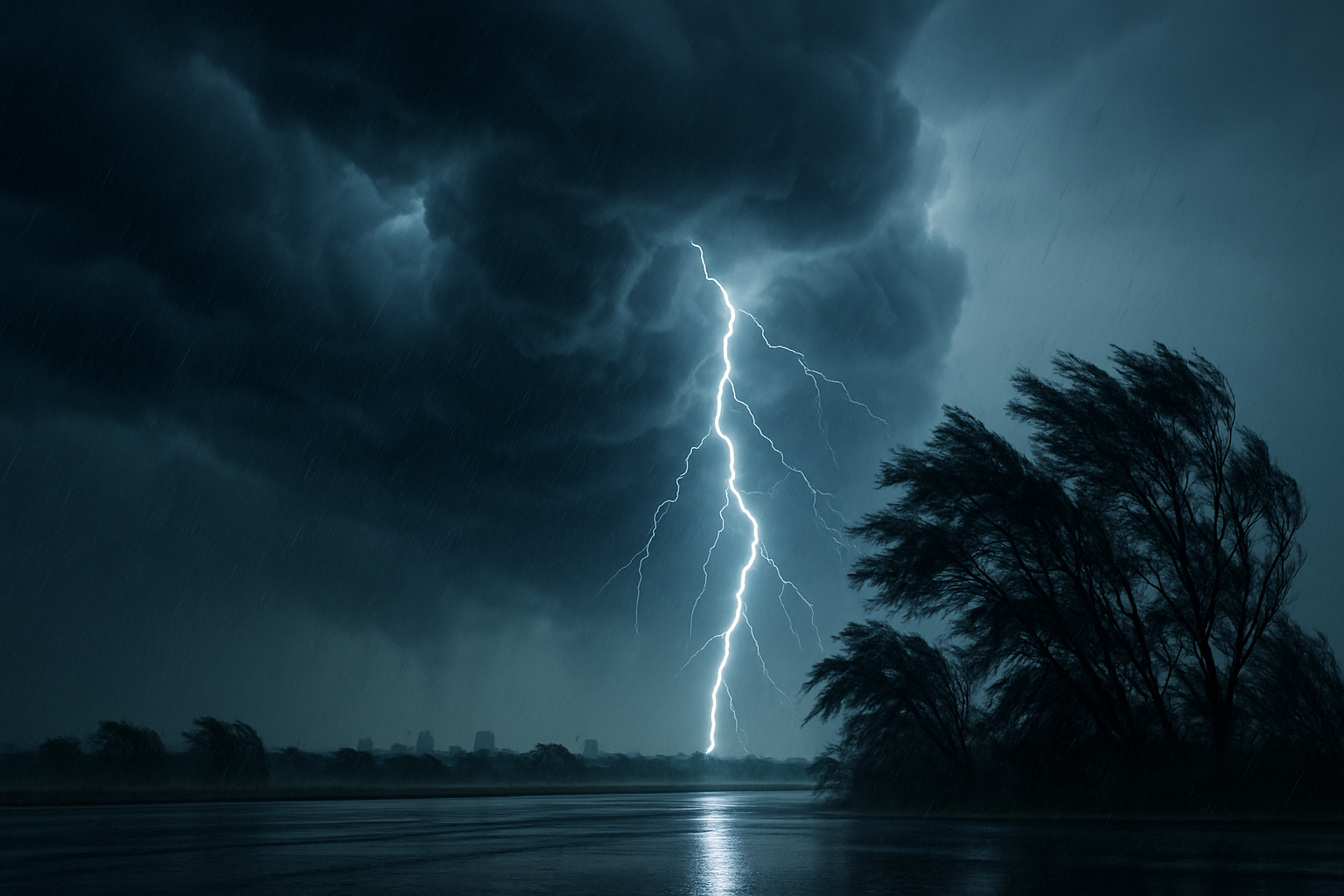 Visual representation of severe thunderstorm warning