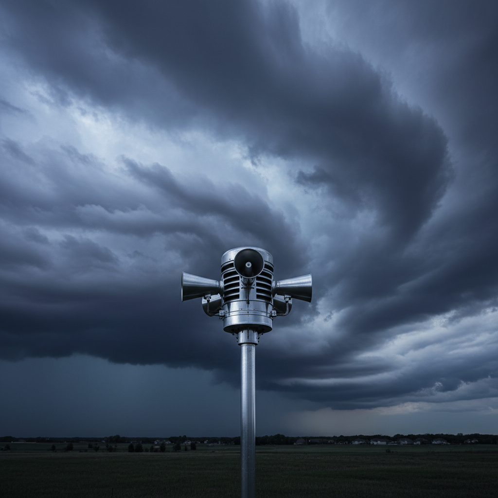 Visual representation of tornado sirens going off