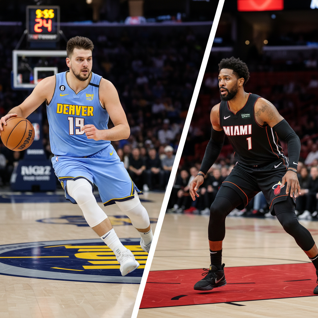 Visual representation of NBA Finals 2024: Denver Nuggets aiming for their first championship against the Miami Heat