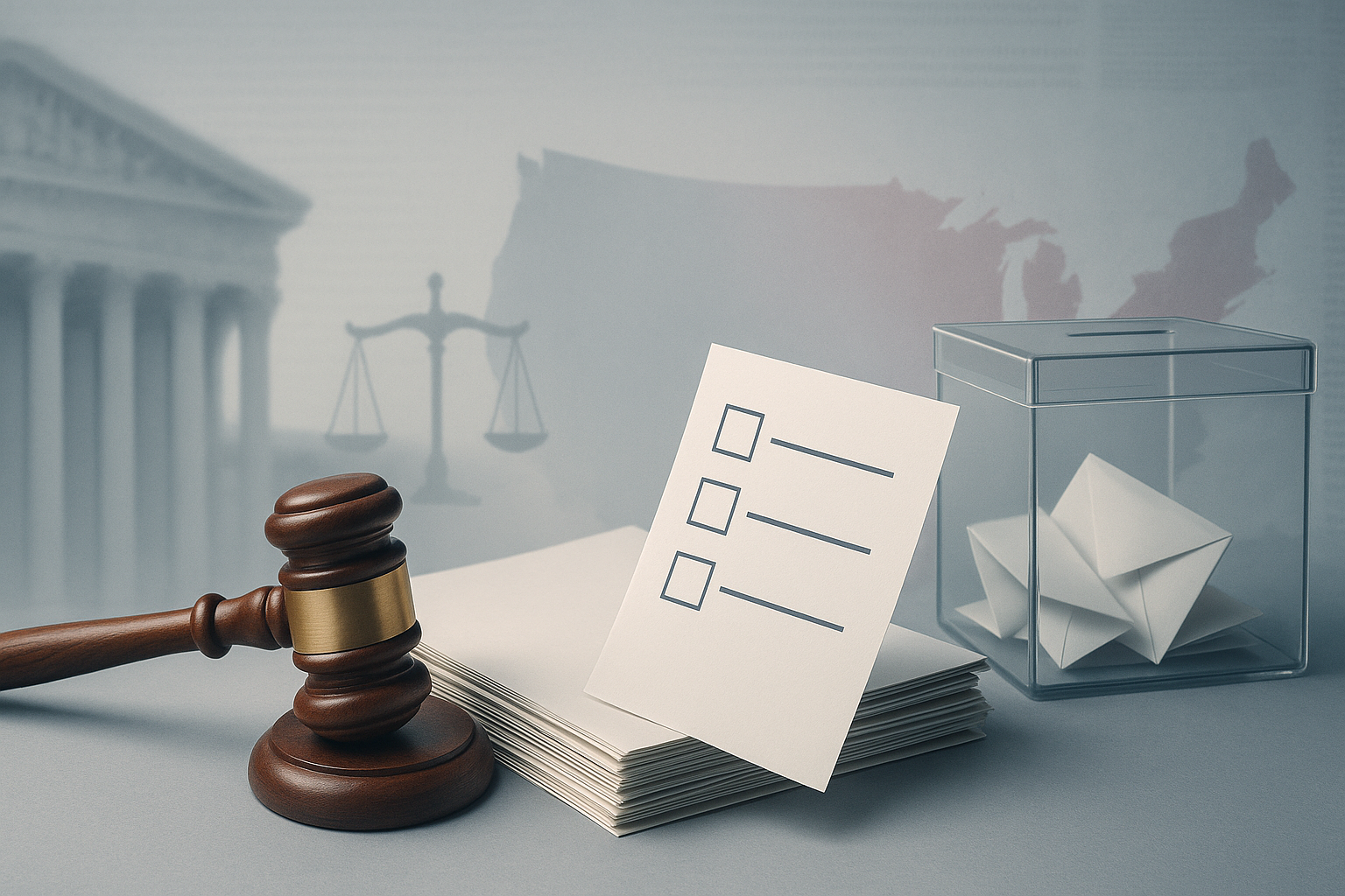 Visual representation of Debates intensify over the U.S. Supreme Court's upcoming decisions impacting voting rights and election laws