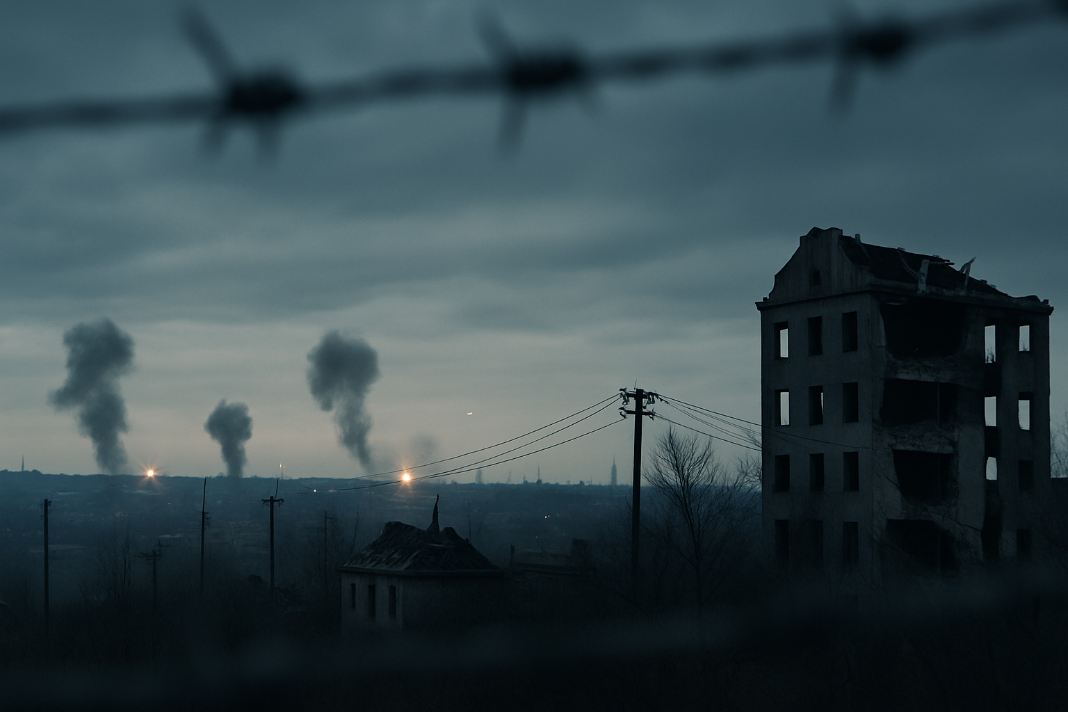 Visual representation of Ongoing conflict escalation in Ukraine's eastern regions with renewed artillery exchanges