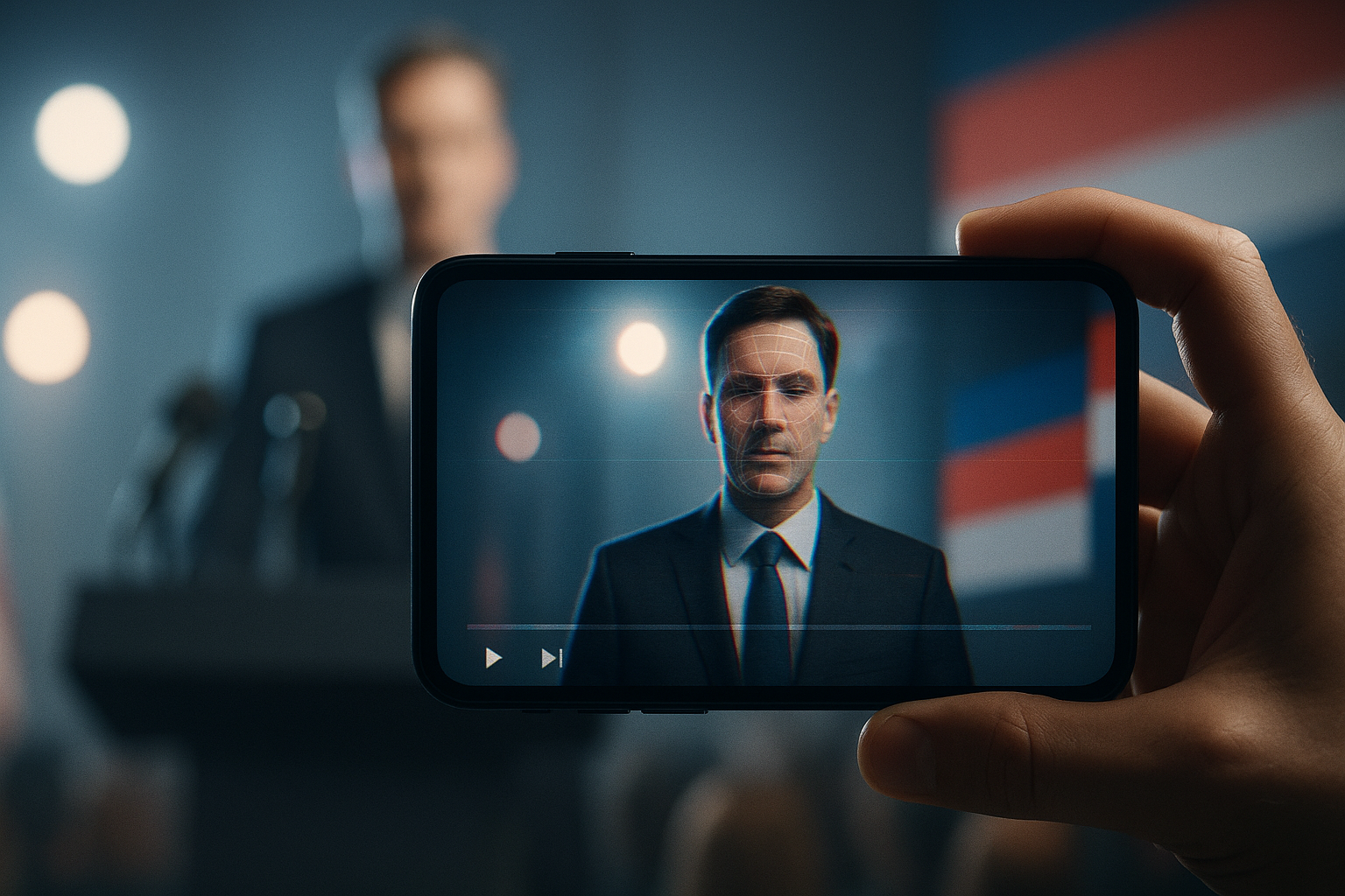 Visual representation of Debate over AI-generated deepfake videos influencing political campaigns intensifies