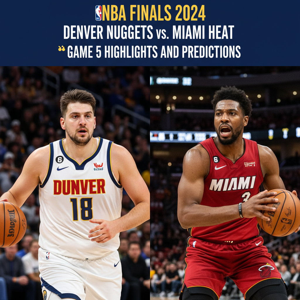 Visual representation of NBA Finals 2024: Denver Nuggets vs. Miami Heat Game 5 highlights and predictions