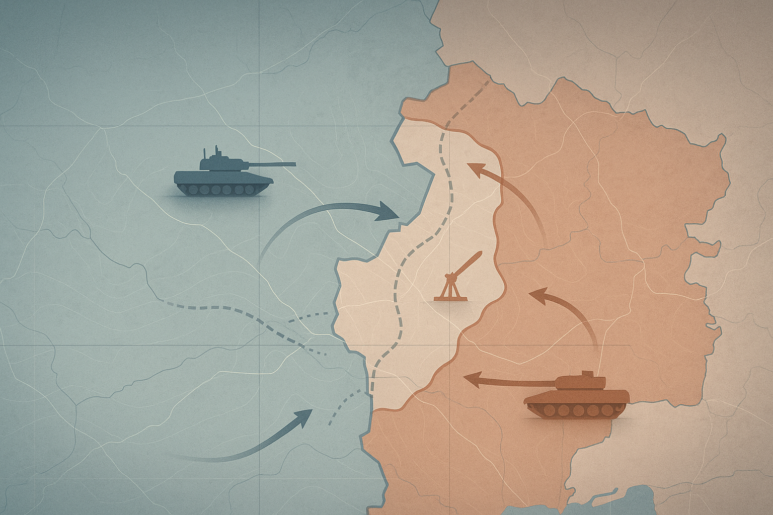 Visual representation of Russia-Ukraine conflict: Ongoing battles in eastern Ukraine and recent troop movements near Donbas region