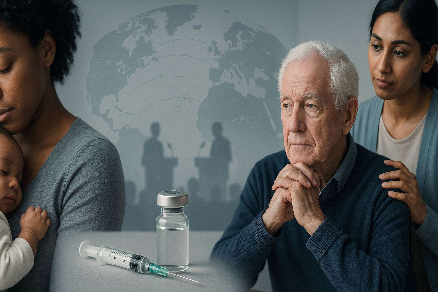 Visual representation of Debate over the approval and global distribution of the new RSV vaccine for infants and elderly populations