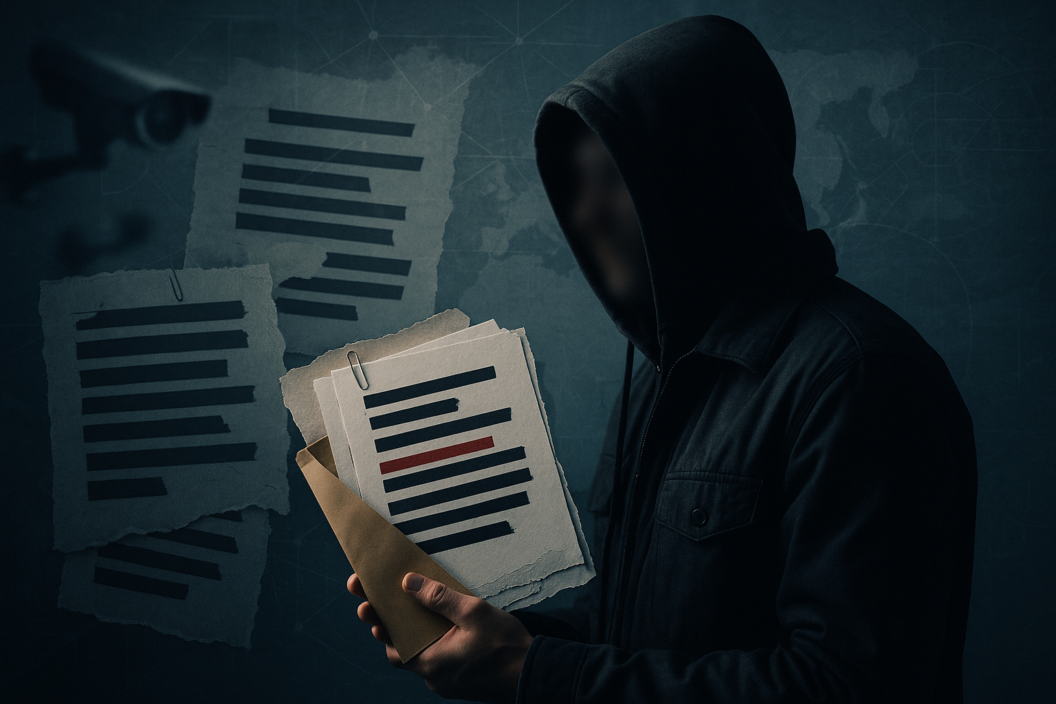 Visual representation of Whistleblower revelations about leaked classified documents on government surveillance programs