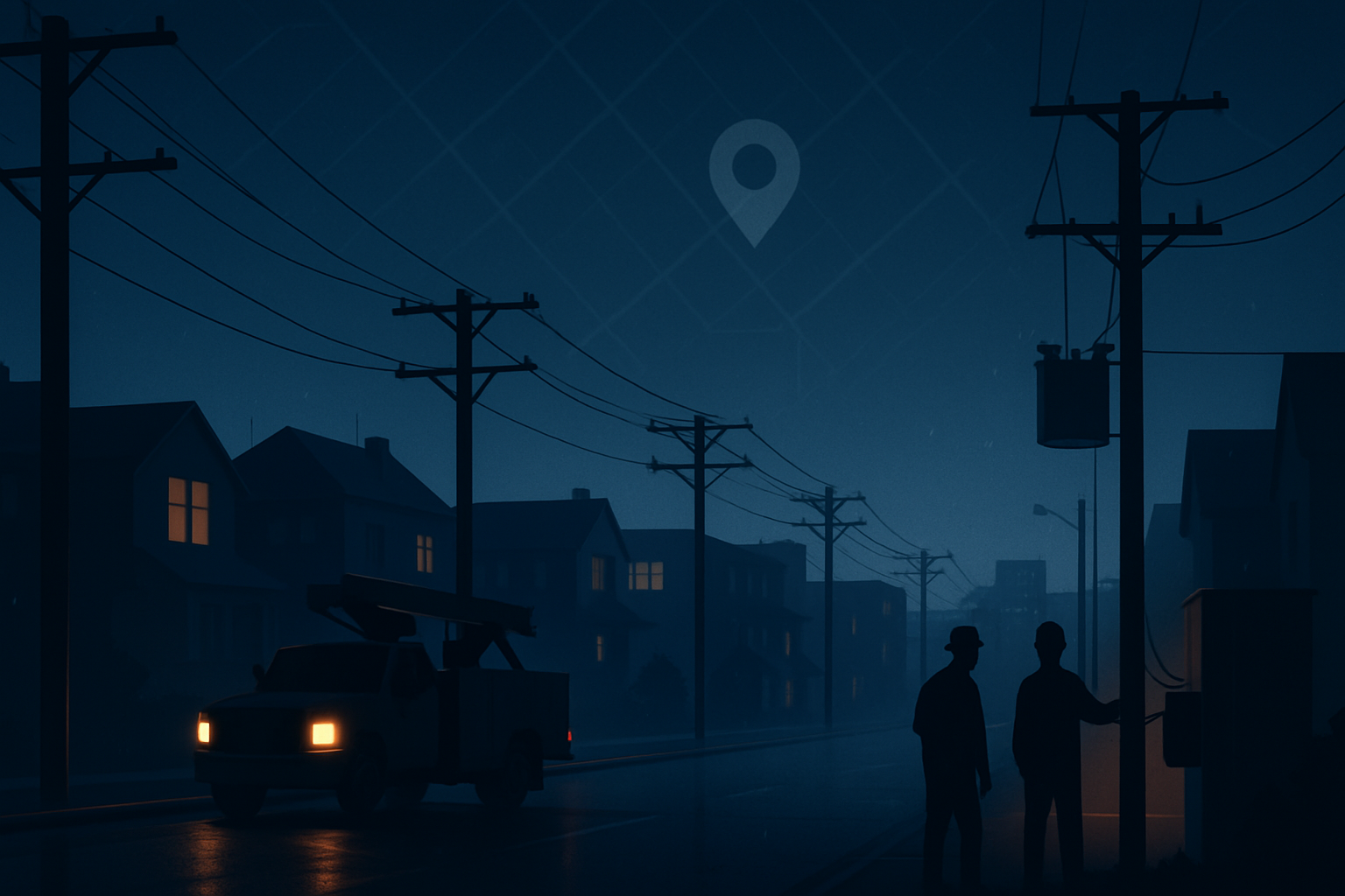 Visual representation of power outage near me