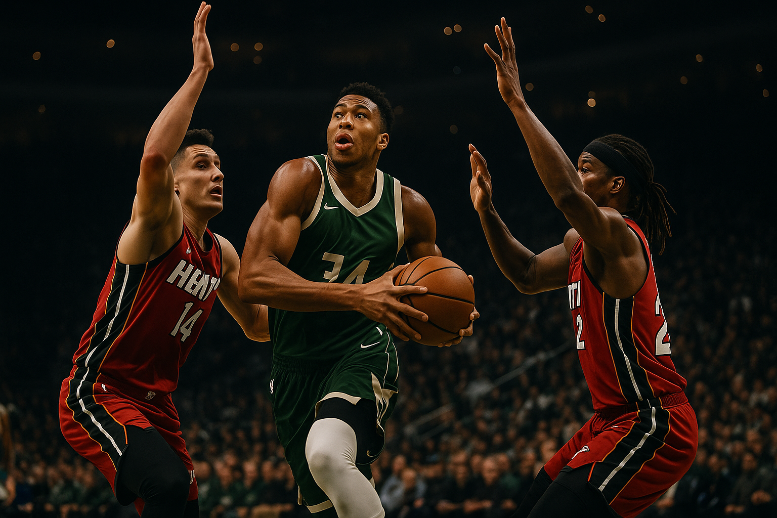 Visual representation of milwaukee bucks vs miami heat match player stats