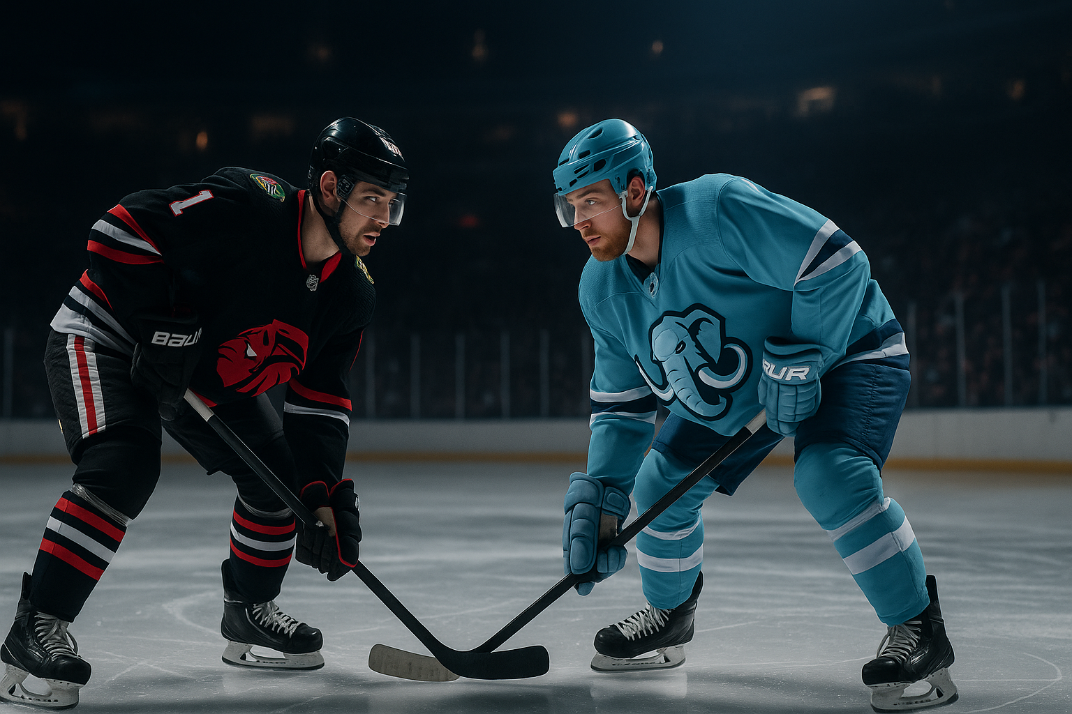 Visual representation of blackhawks vs mammoth