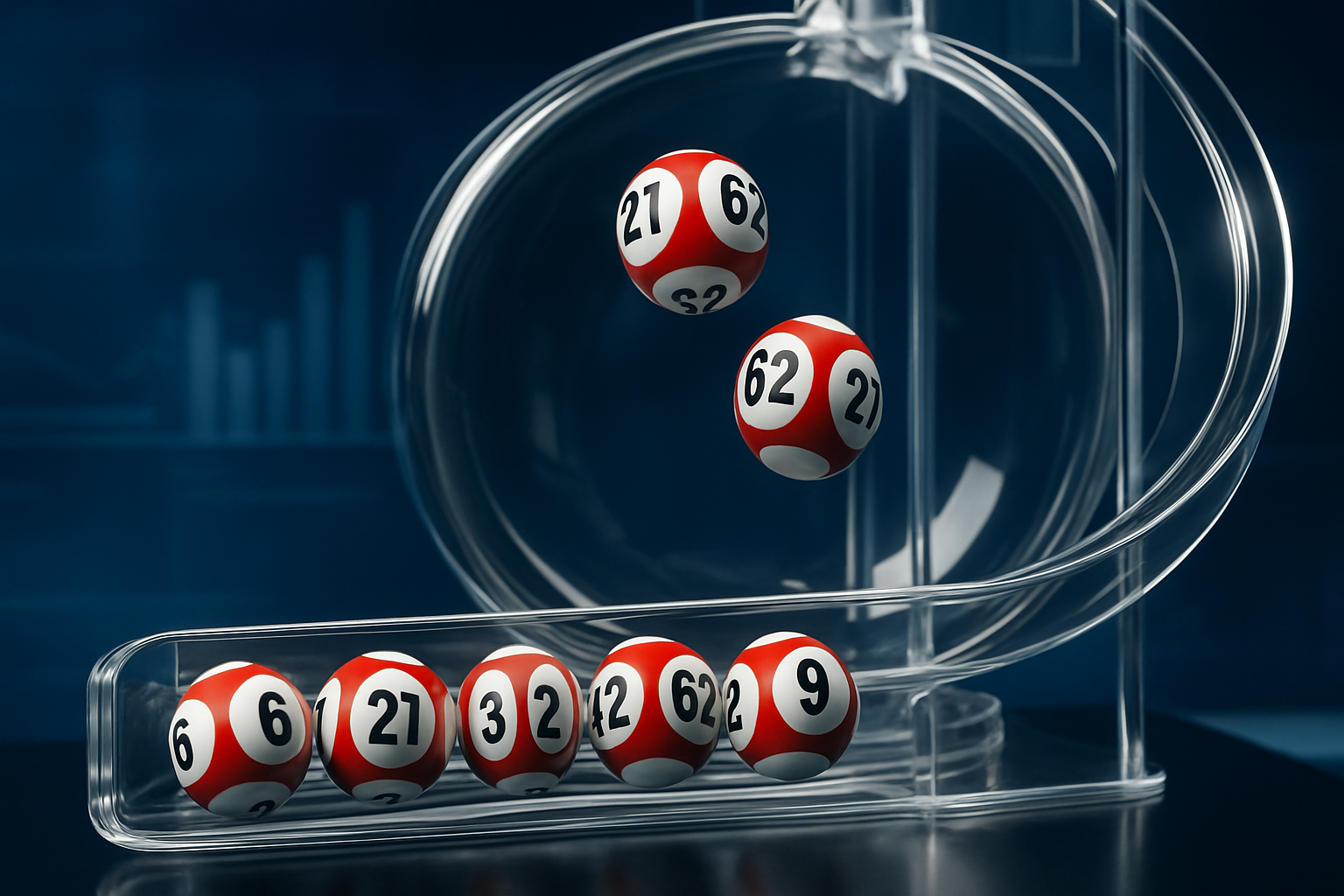 Visual representation of winning powerball numbers