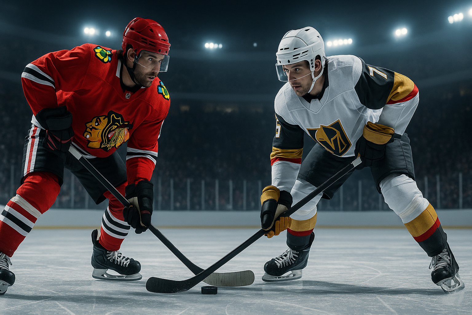 Visual representation of blackhawks vs golden knights