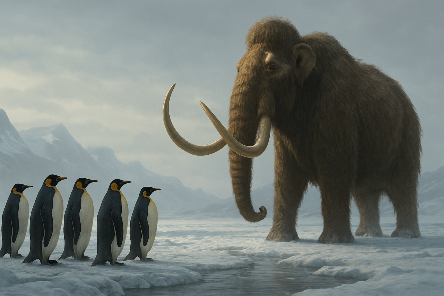 Visual representation of penguins vs mammoth