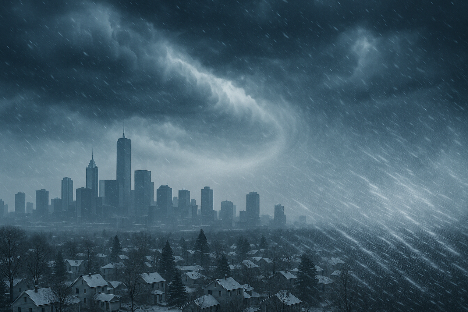 Visual representation of winter storm weather forecast