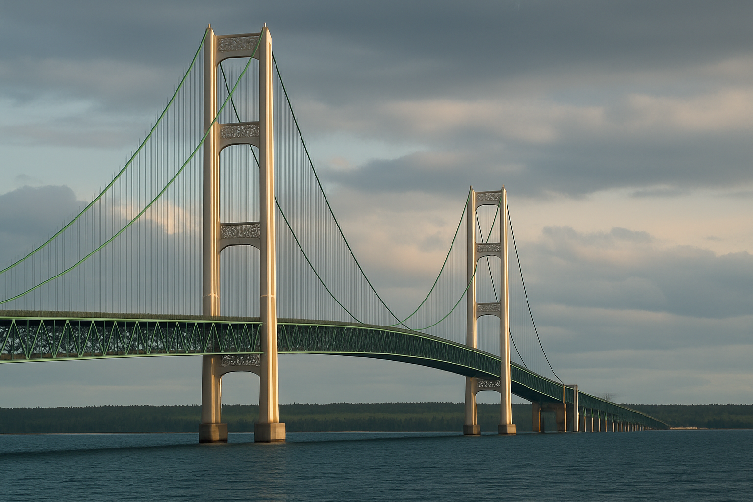 Visual representation of mackinac bridge