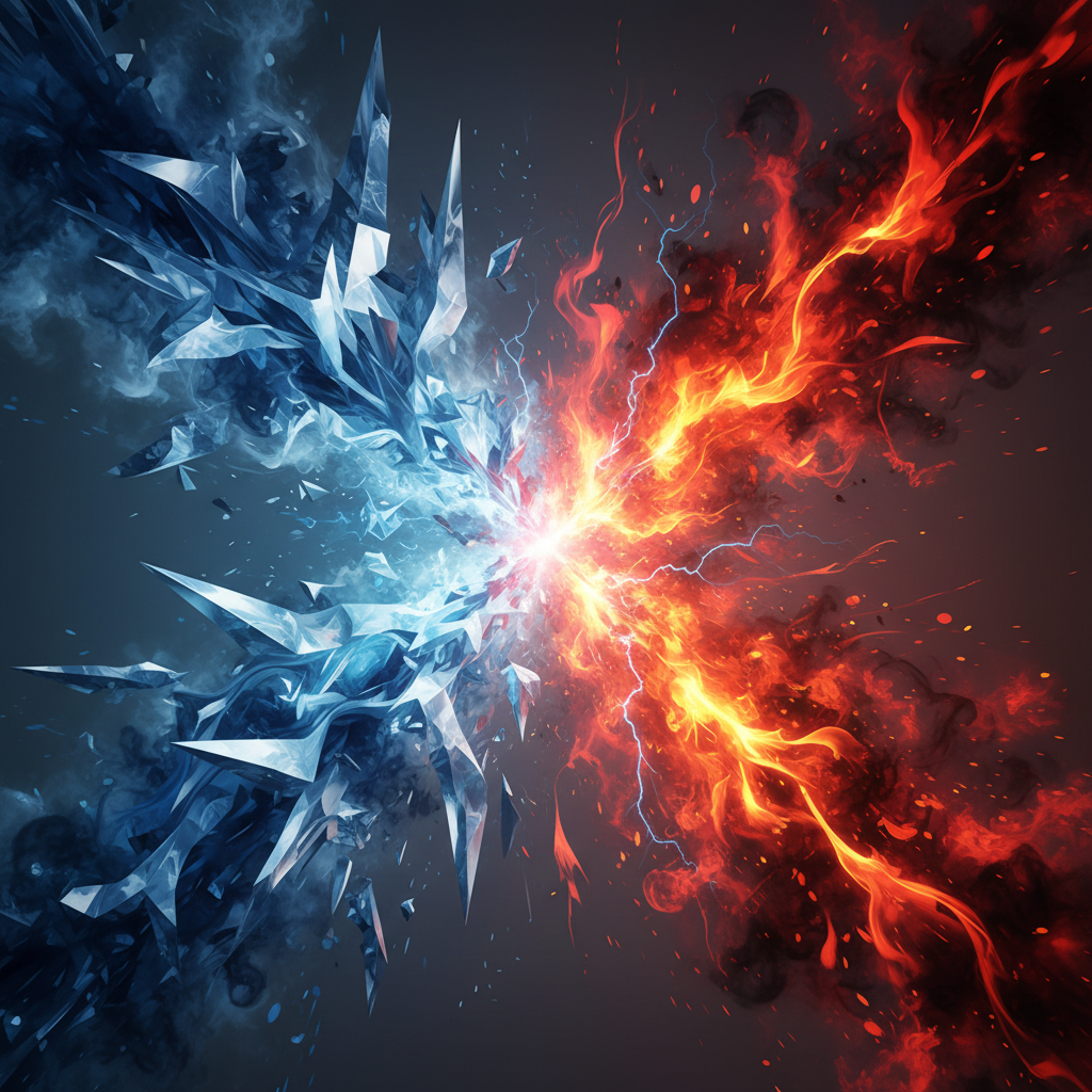 Visual representation of blues vs flames