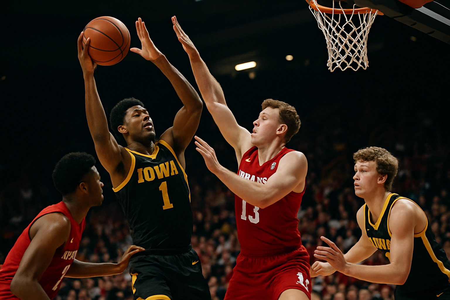 Visual representation of iowa vs nebraska basketball