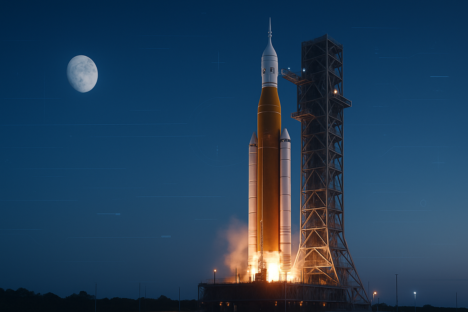 Visual representation of artemis 2 launch date