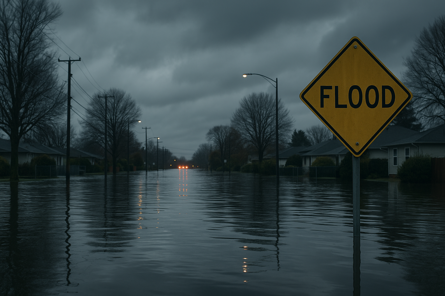 Visual representation of flood warning