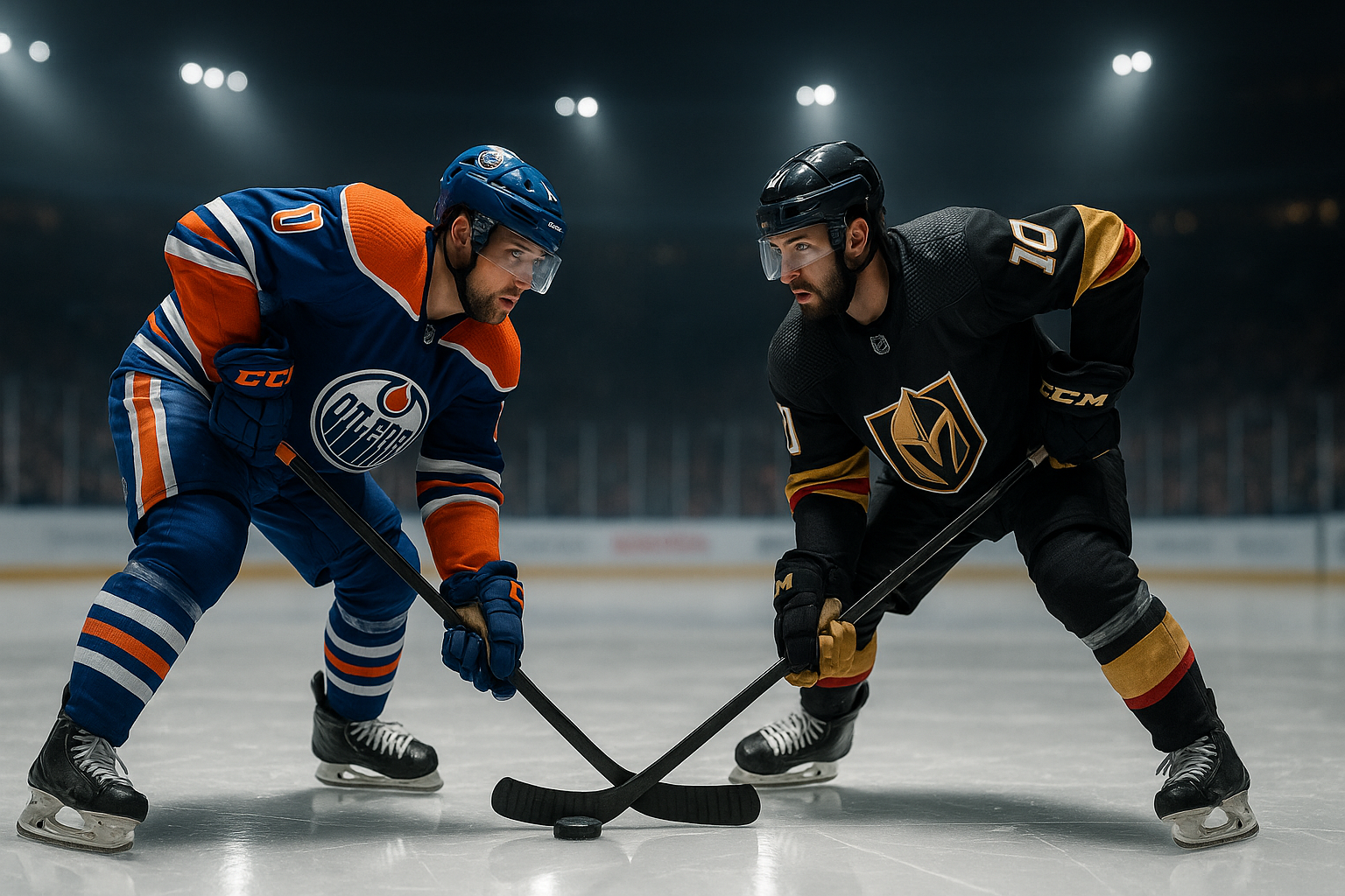 Visual representation of oilers vs golden knights