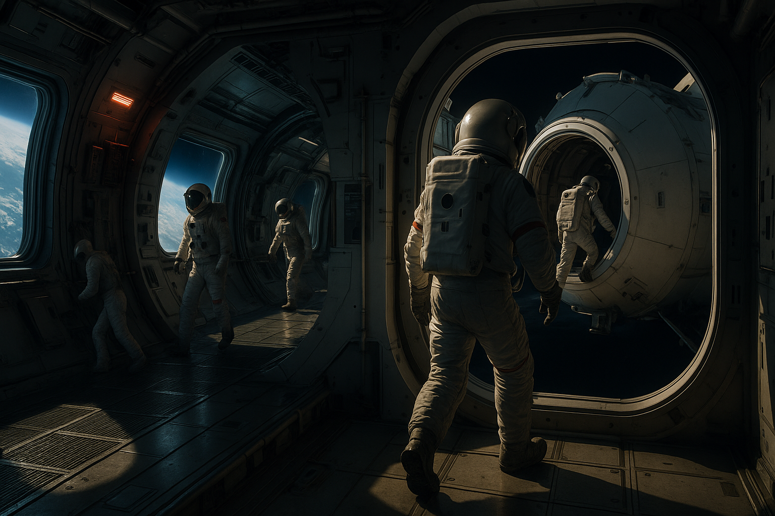 Visual representation of nasa astronauts space station evacuation