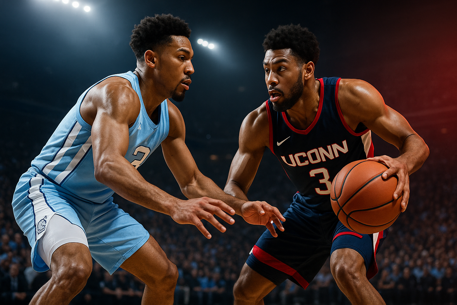 Visual representation of unc vs uconn