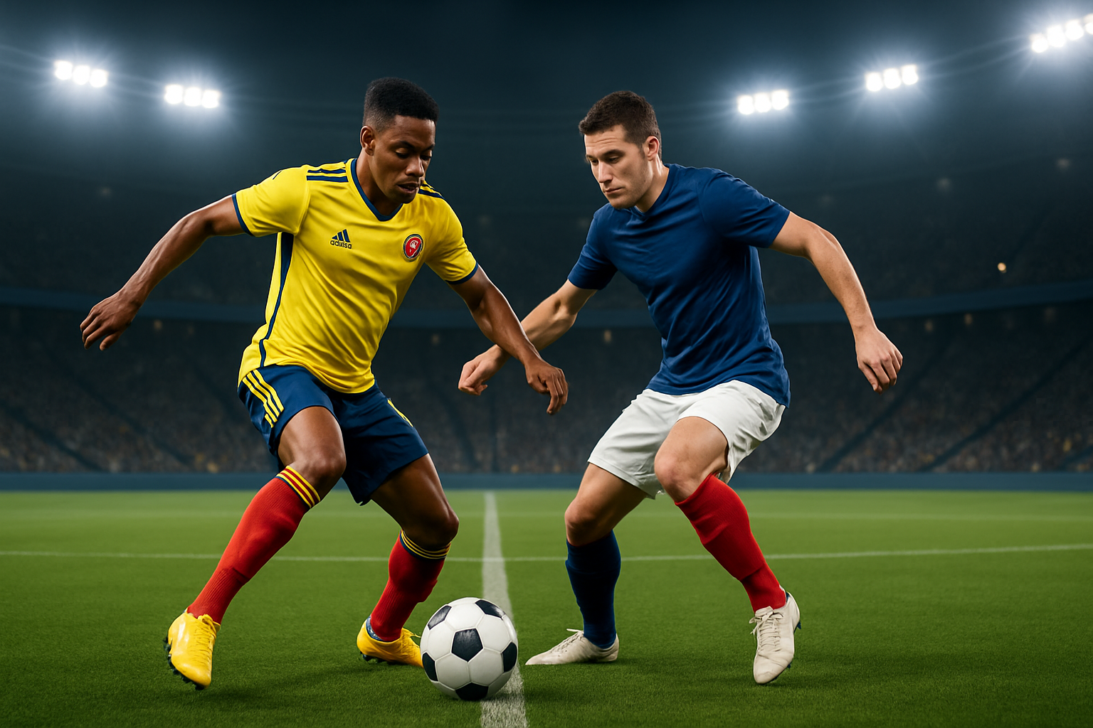 Visual representation of colombia vs france