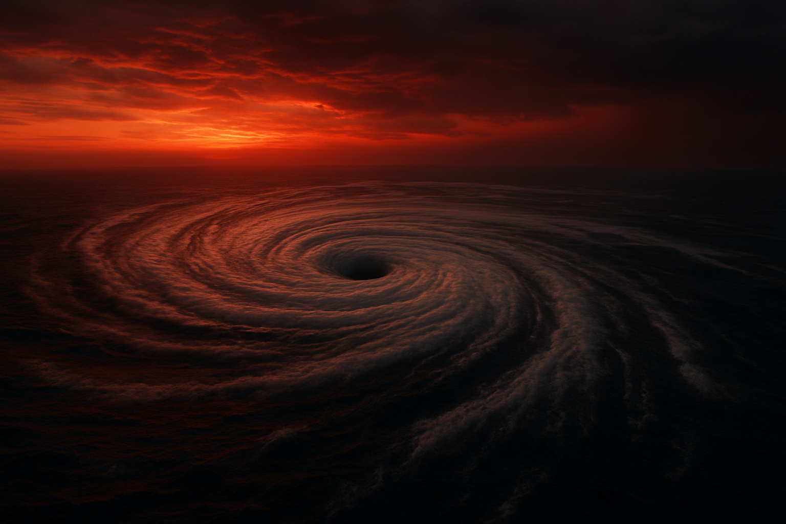 Visual representation of tropical cyclone narelle red sky