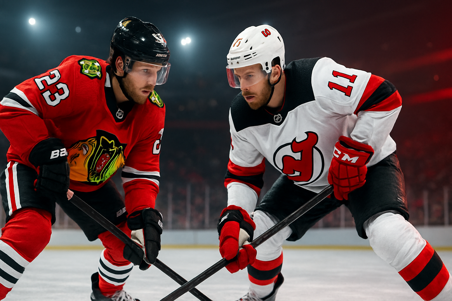 Visual representation of blackhawks vs devils