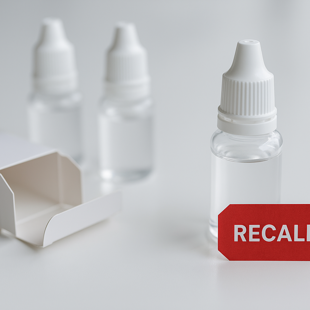 Visual representation of eye drops recalled
