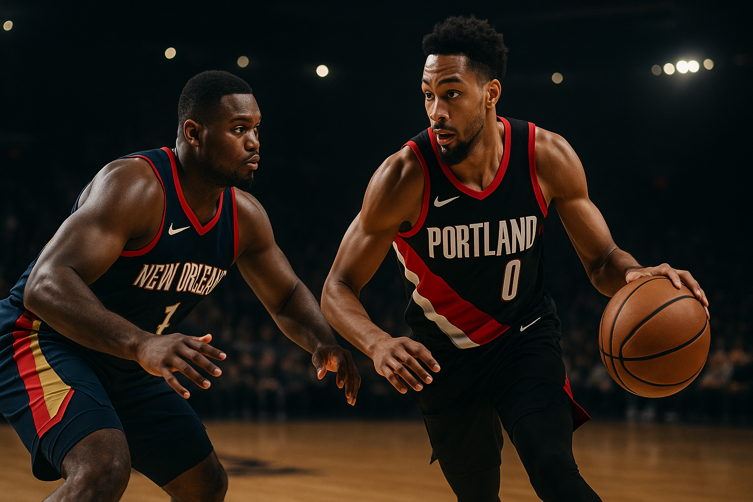 Visual representation of pelicans vs trail blazers