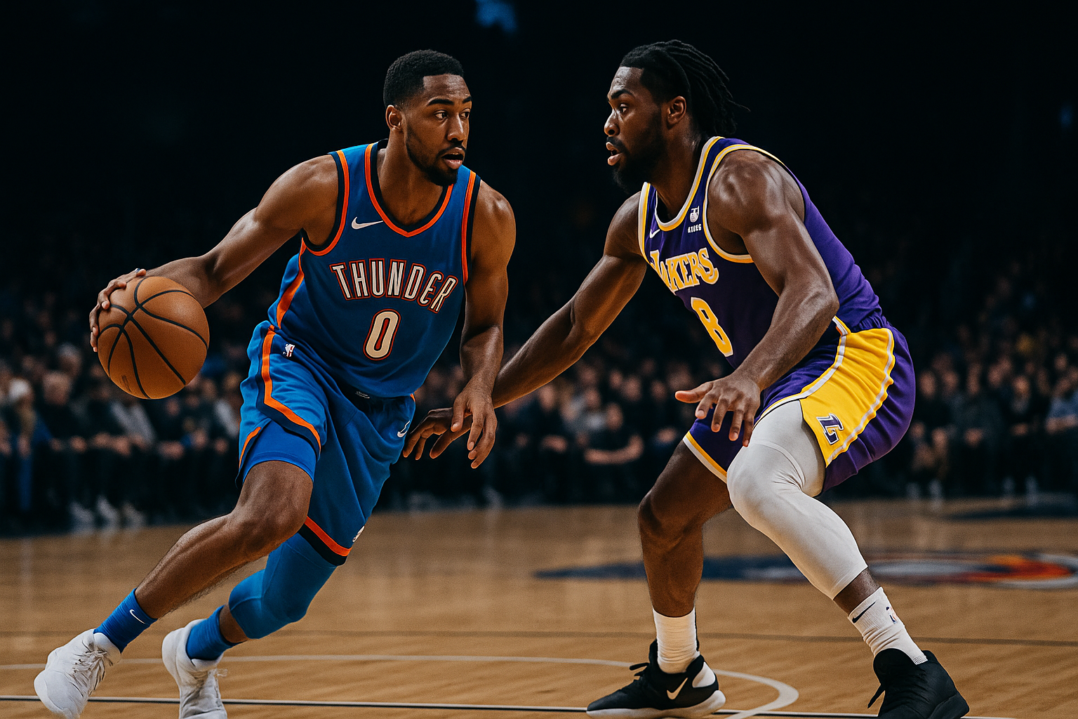 Visual representation of thunder vs lakers