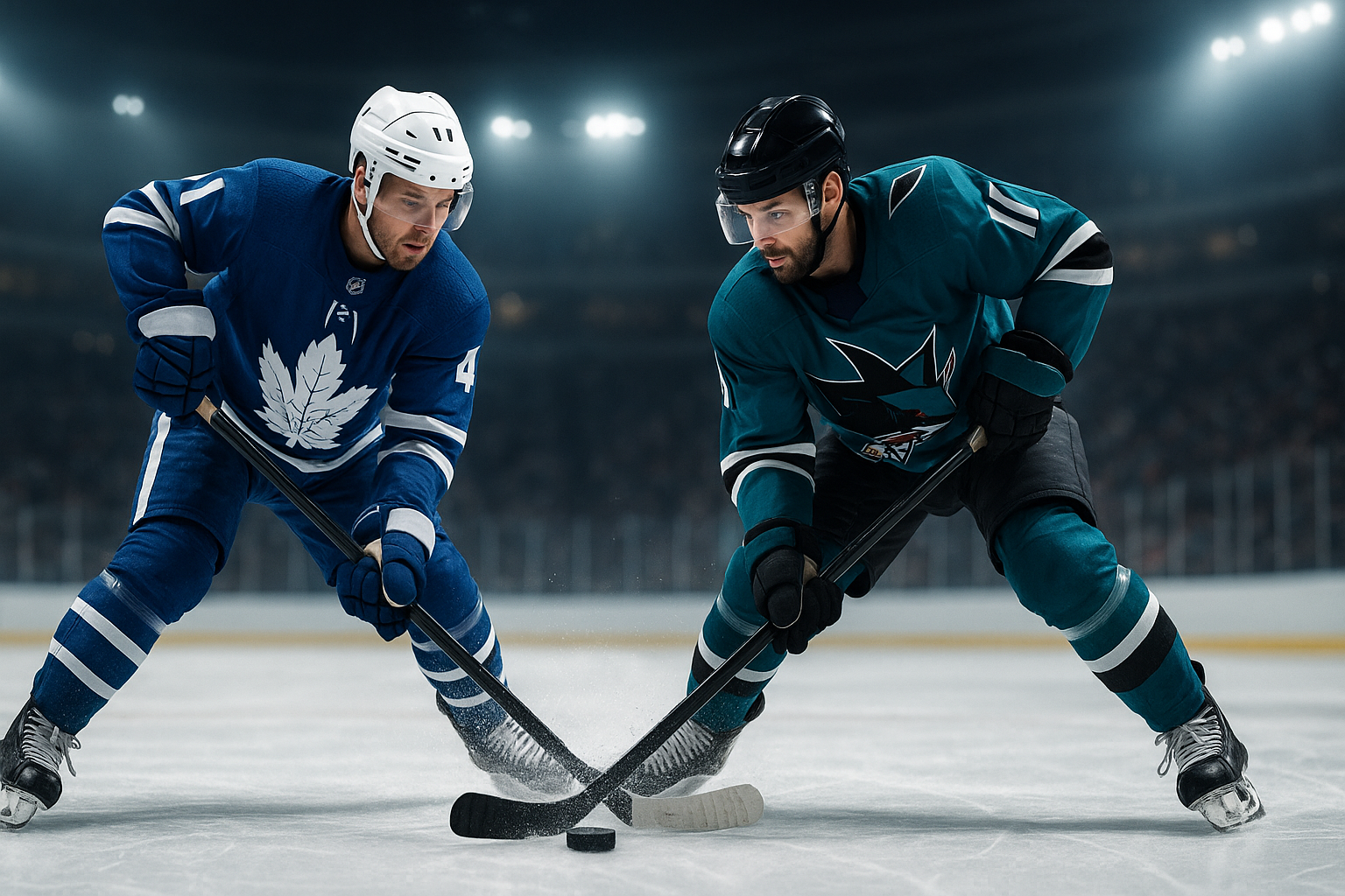 Visual representation of maple leafs vs sharks