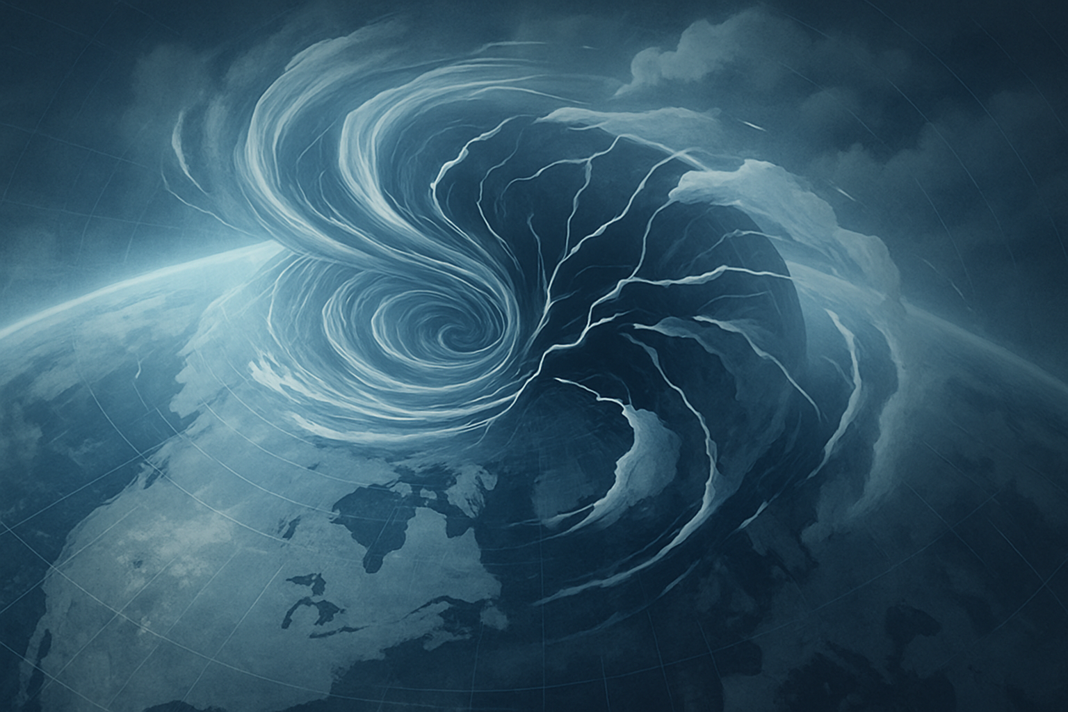 Visual representation of polar vortex collapse forecast