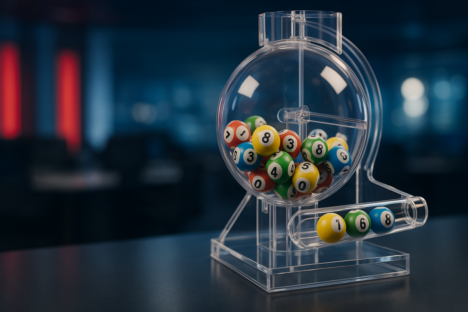 Visual representation of powerball winning numbers