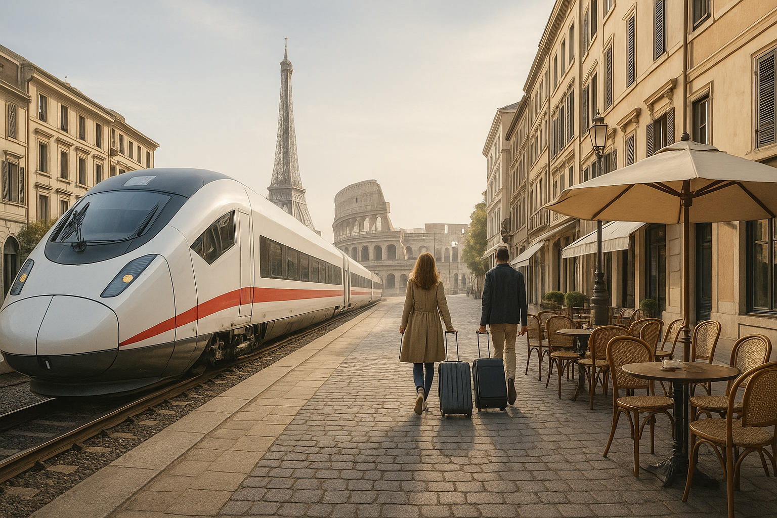 Visual representation of travel europe