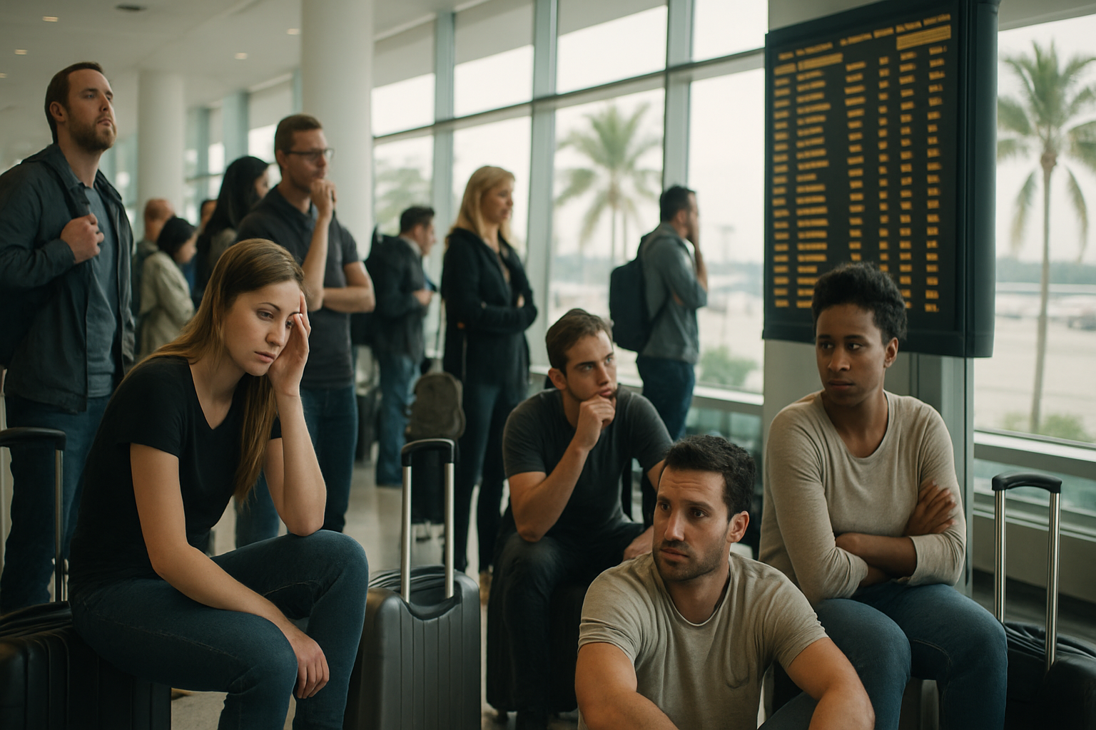 Visual representation of travelers stranded miami airport