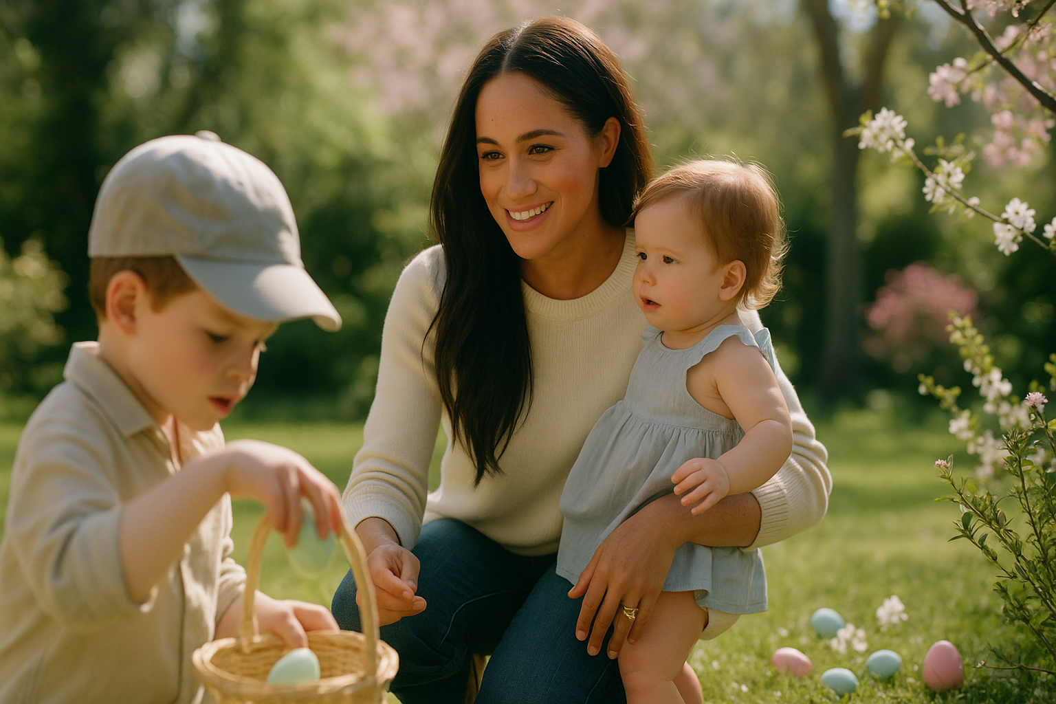Visual representation of meghan markle archie lilibet easter