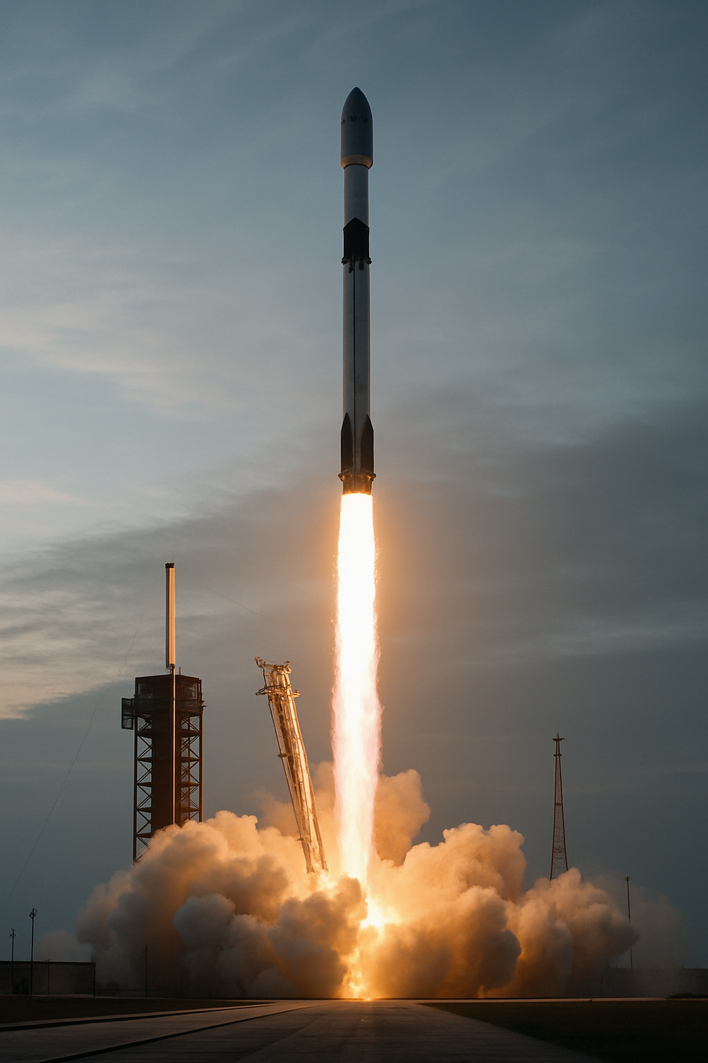 Visual representation of spacex falcon 9 rocket launch