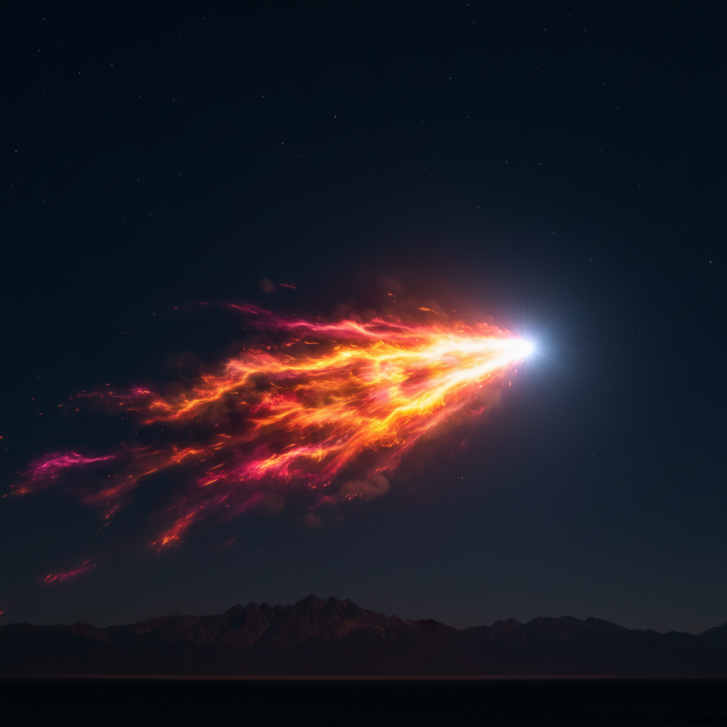 Visual representation of fireball meteor