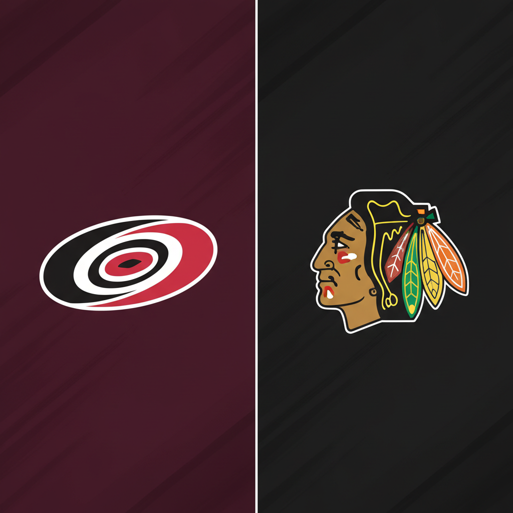 Visual representation of hurricanes vs blackhawks