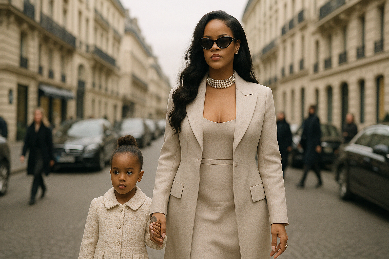 Visual representation of rihanna's daughter rocki makes first public appearance in paris wearing dior