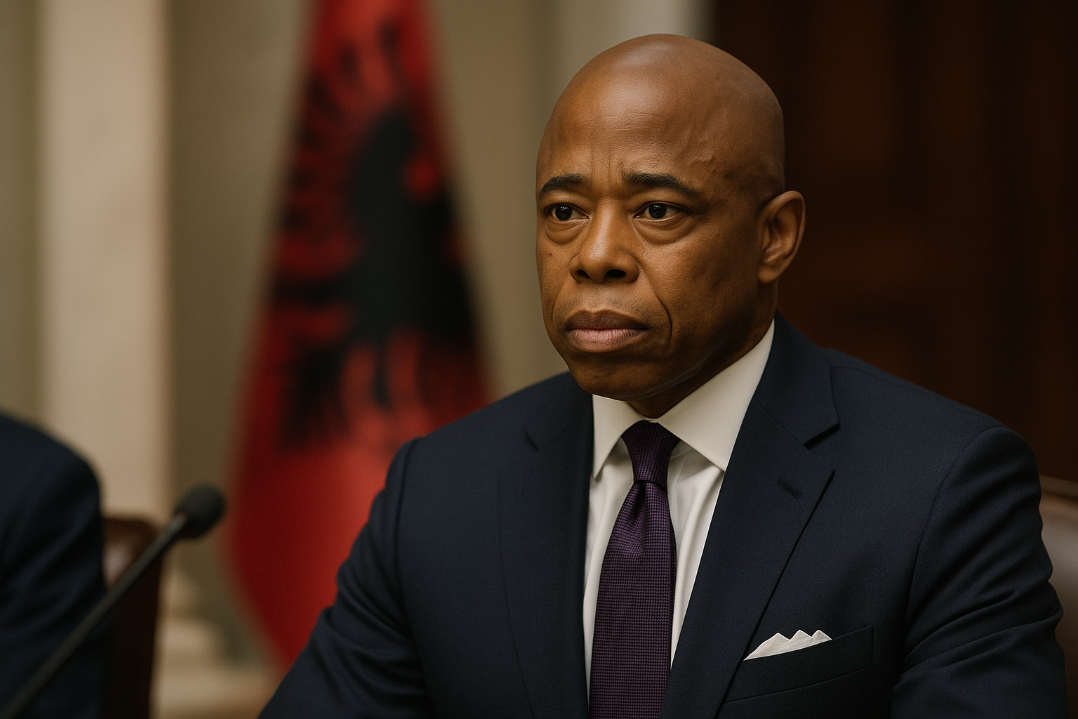 Visual representation of mayor eric adams albanian