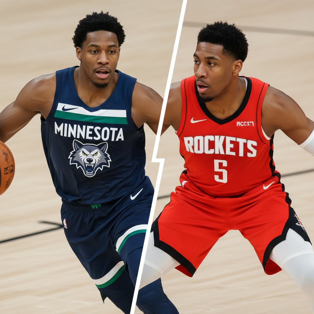 Visual representation of timberwolves vs rockets