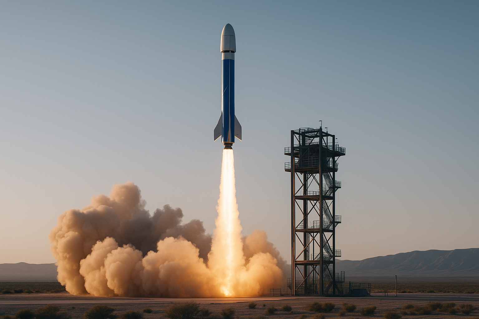 Visual representation of blue origin launch