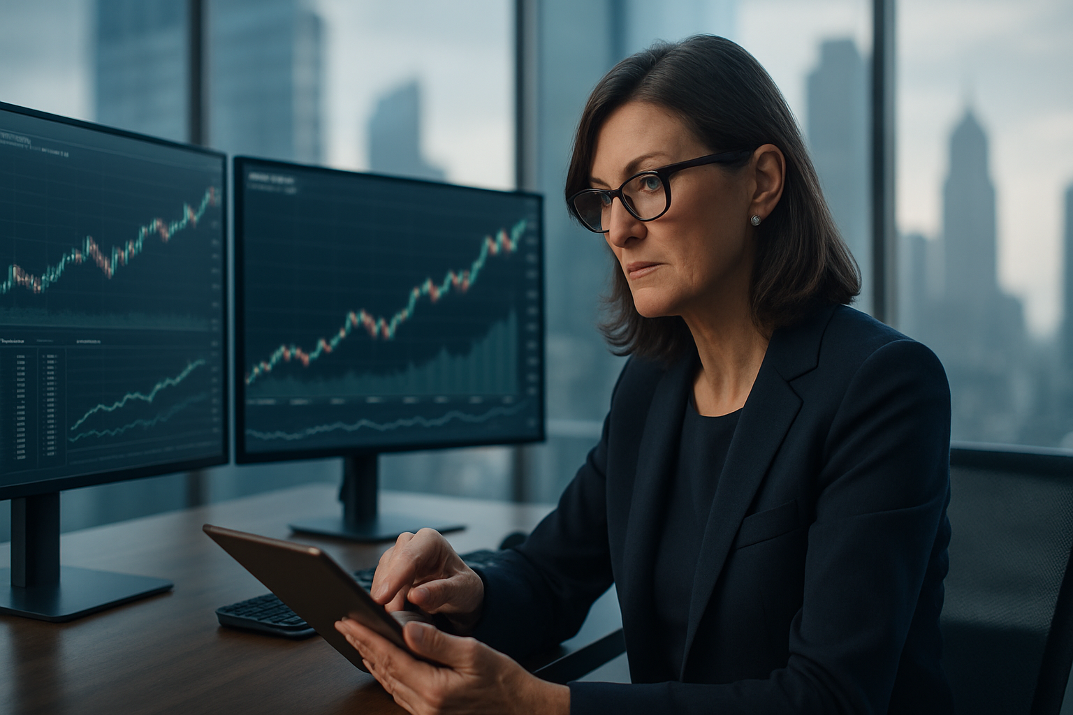 Visual representation of cathie wood buys stock