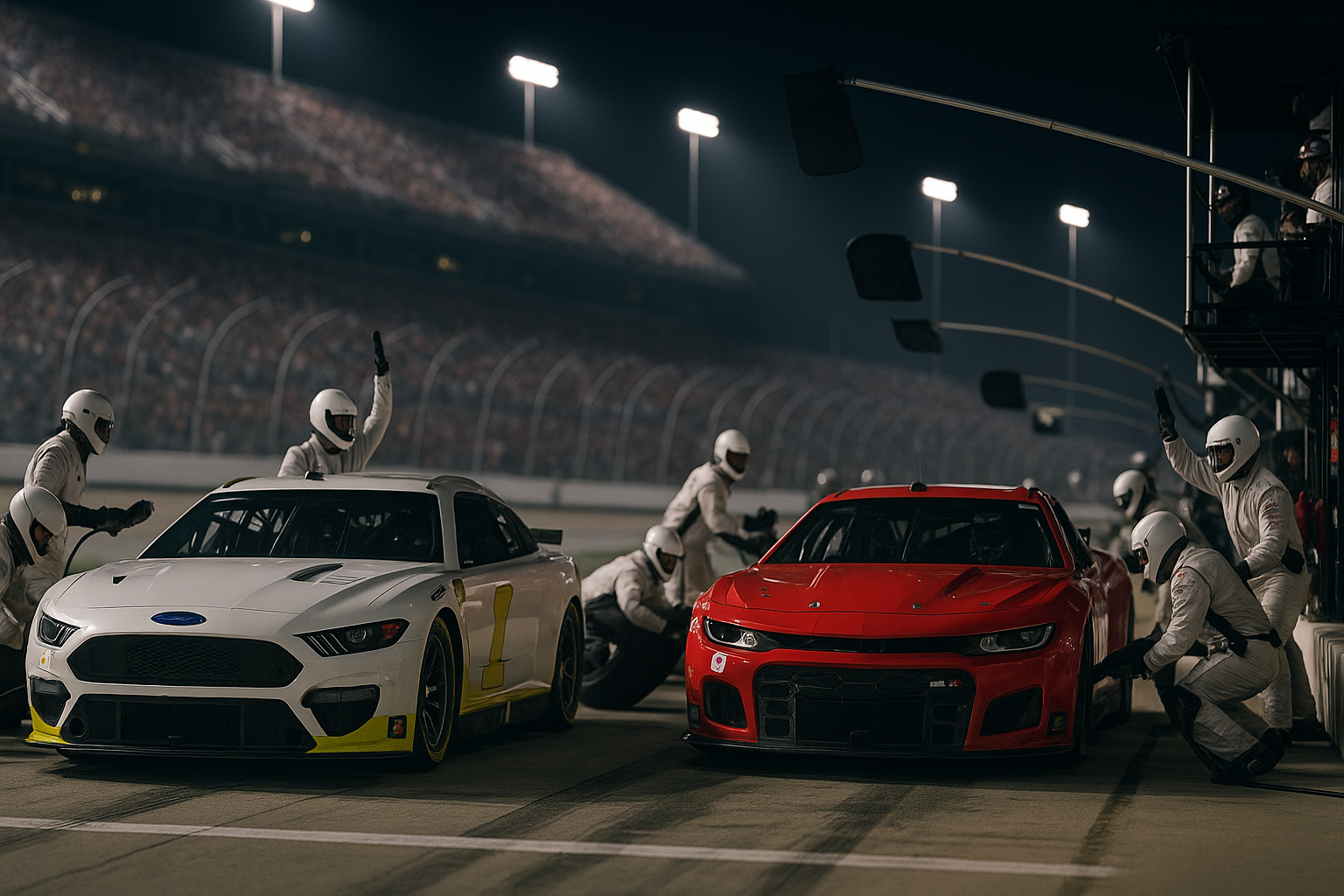 Visual representation of ryan blaney aj allmendinger pit road