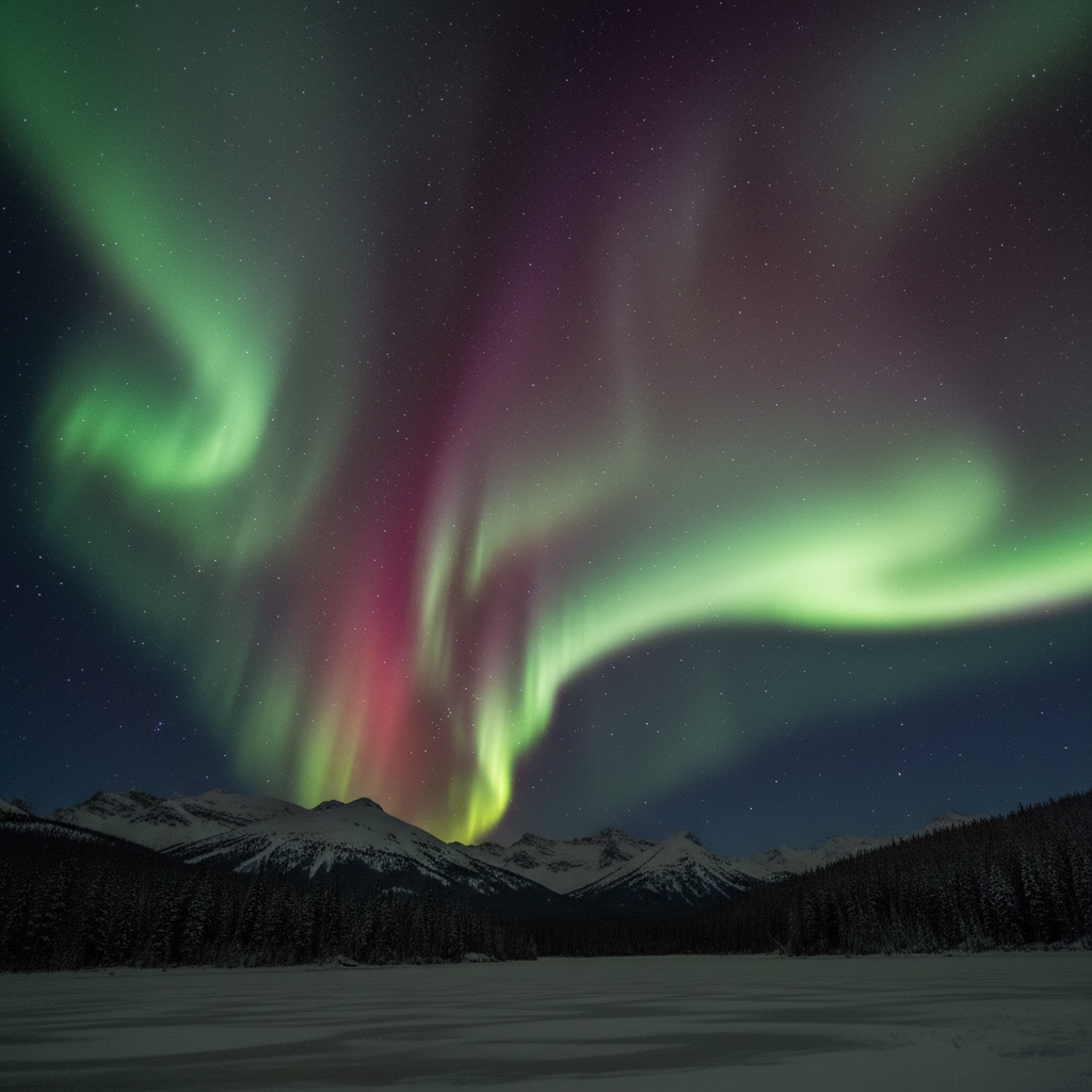 Visual representation of aurora forecast