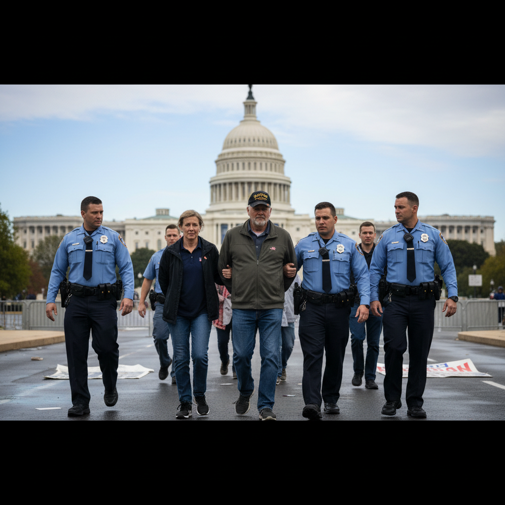 Visual representation of veterans arrested at capitol