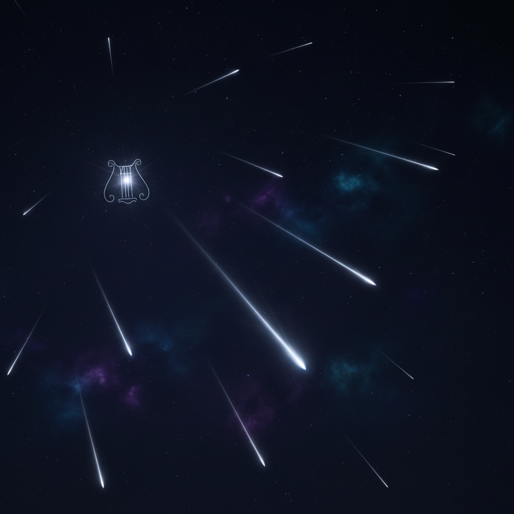 Visual representation of lyrid meteor showers