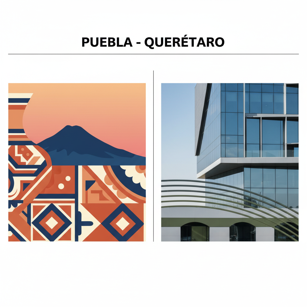 Visual representation of puebla - querétaro